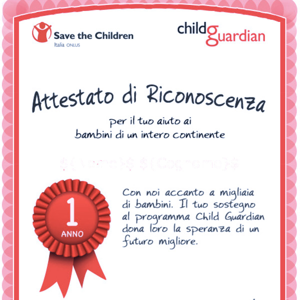 Attestato Save The Children